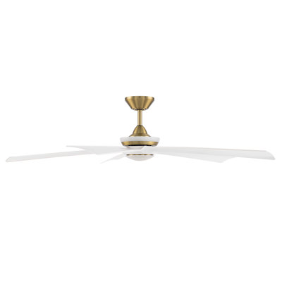 Crown 5-Blade Smart Ceiling Fan With Integrated Dimmable LED Light and Bluetooth Remote Control Included, Selectable Color Temperature (2700K, 3000K, 3500K, 4000K)