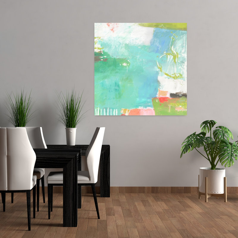Art musical abstrait aquatique, H 36 po x l 36 po