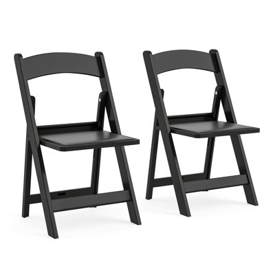 Ensemble de 2 chaises pliantes avec dossier incurvé et siège rembourré, chaises pliantes en PP pour salle de réunion / fête / hôtel / jardin, capacité de poids de 500 lb