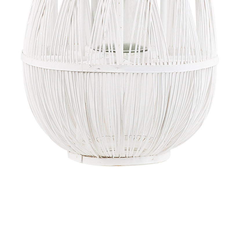 Wood Floor Lantern, 75cm H x 39cm W x 39cm D, White