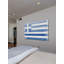 « grec flag » par parvez taj,, reproduction sur toile tendue-18737263