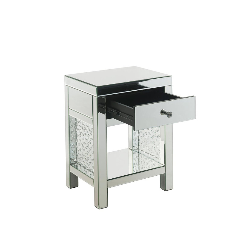 Table de chevet 1 tiroir en argent
