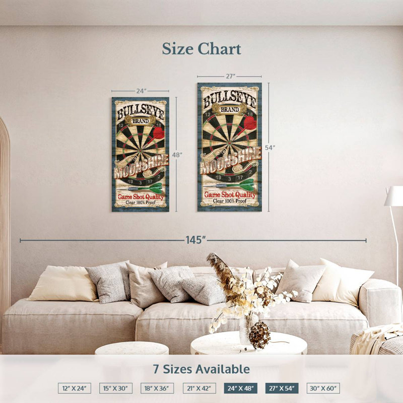 Bullseye Moonshine, 54" H x 27" W