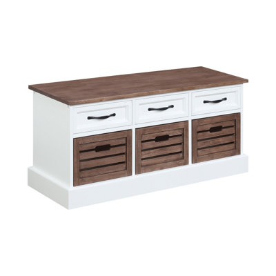 Almanza Upholstered Bench with Drawers