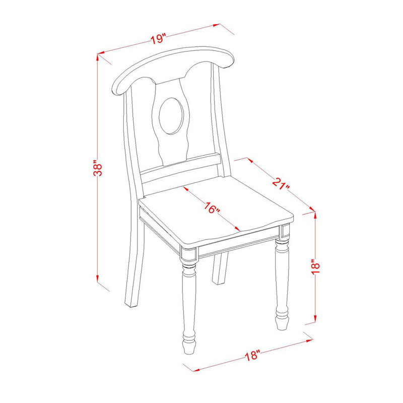 L'ensemble de table de cuisine 5 pièces se compose d'une table de salle à manger avec rallonge et pieds piédestal, 4 chaises en bois, facile à assembler, dossier Napoléon, finition noire