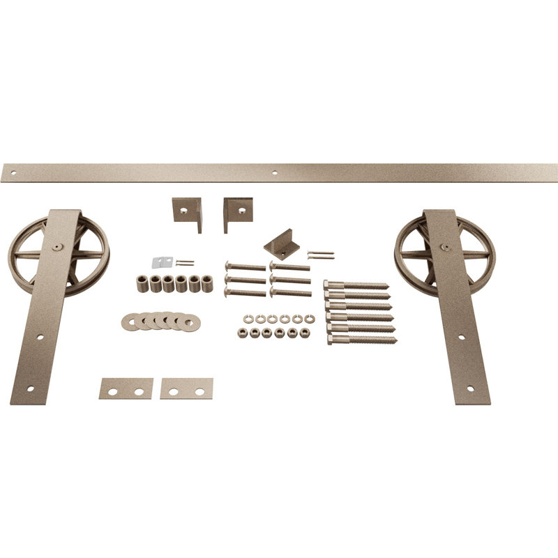 Ensemble de quincaillerie pour porte de grange standard Premium, Bronze blanc, 48 po