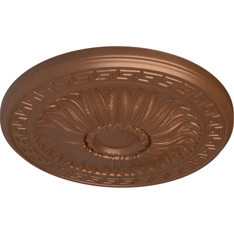 Médaillon de plafond ange Endurathane, DE 20 7/8 po x P 3 5/8 po x P 1 po (convient aux auvents jusqu'à 4 3/8 po), finition cuivre patiné peint à la main