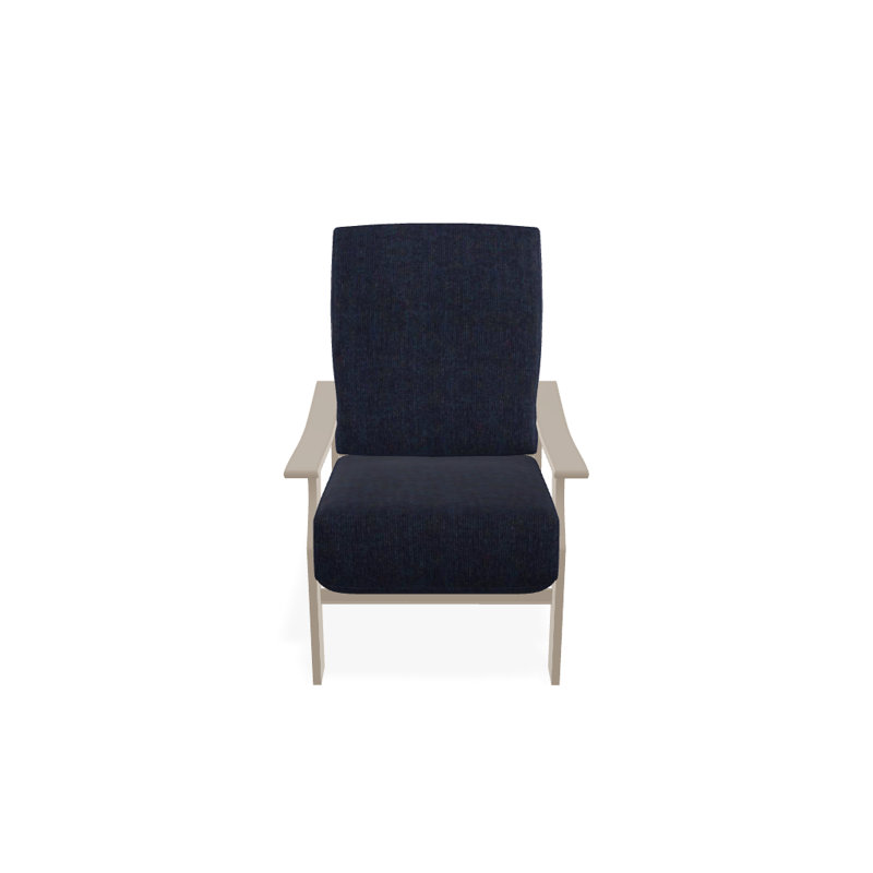 St. Catherine Outdoor Lounge Chair, Spectrum Indigo Sunbrella®, Textured Desert