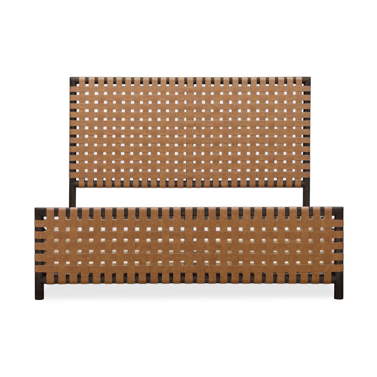 Colleen Genuine Leather Bed, King, Basalt Gray