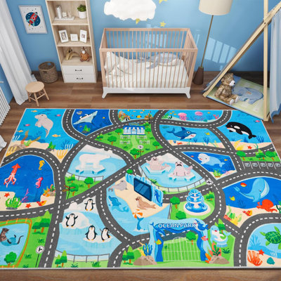 Anti-slip aquarium road map car track carpet