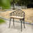 Tulip Patio Garden Bench Metal Park Bench Cast Aluminum Outdoor Furniture With Floral Rose For Patio,Park,Lawn,Yardblack Withe Cushion-617577284