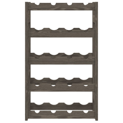 Wine Rack For 20 Bottles Grey Solid Wood Pine by Rebrilliant