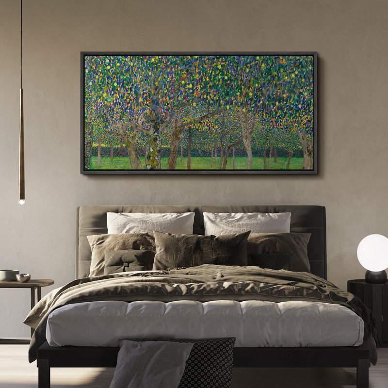 «Rustic Countryside Vibrant Impressionist Forest», impression sur toile encadrée, H 30 po x l 60 po, Noir, noir, noir, noir