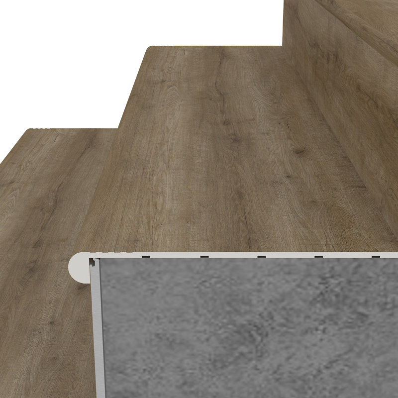 EverLux Basic Aged Hazelnut 20 mm. T x 48.42 in. L x 11.81 in. W Vinyl Stair Tread, Aged Hazelnut