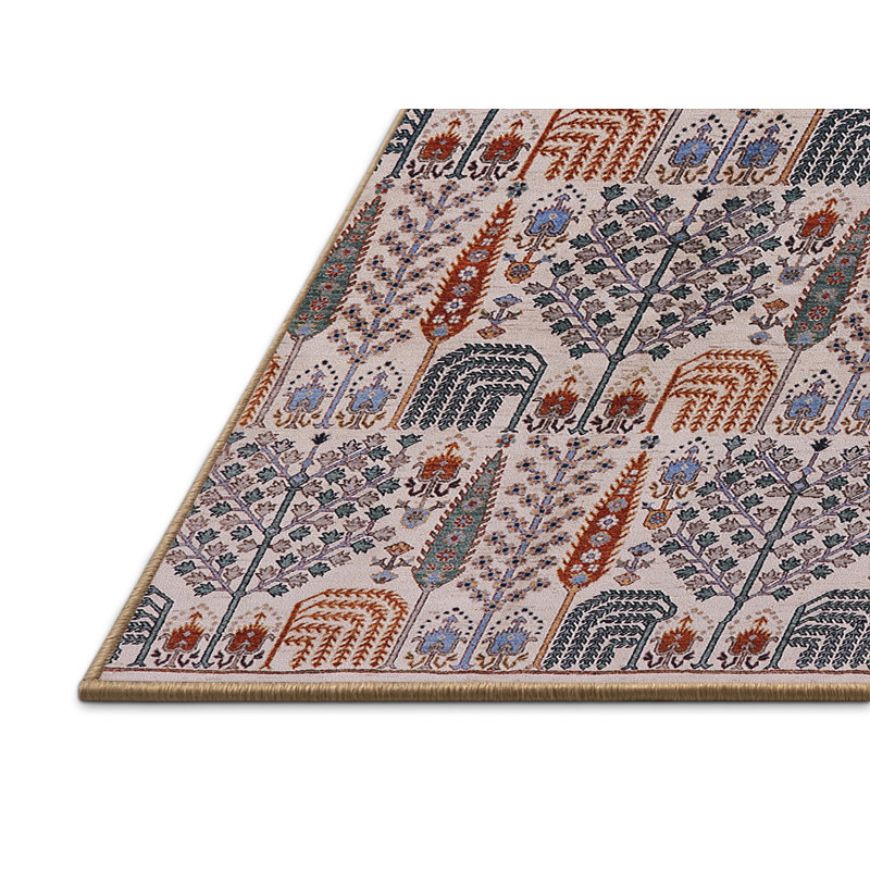 Tapis rouge / gris Southwestern, Rectangle 5 pi x 7 pi