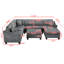 Canapé modulaire en forme de U Canapé rembourré en chenille avec repose-pieds de rangement mobile pour le salon-1414868074
