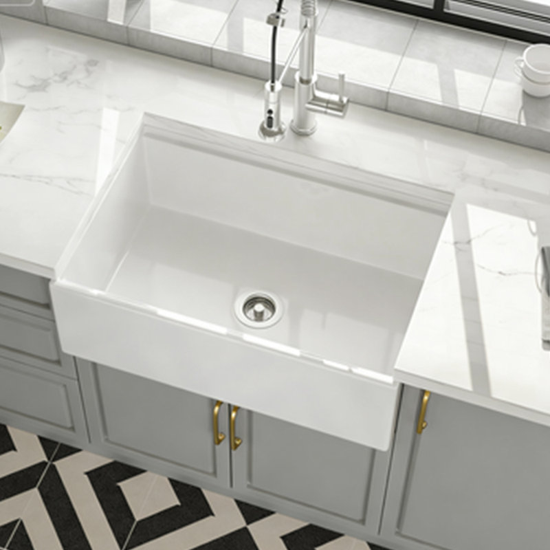 L 30 po x l 20 po Évier de cuisine de ferme Évier de cuisine simple en céramique blanche