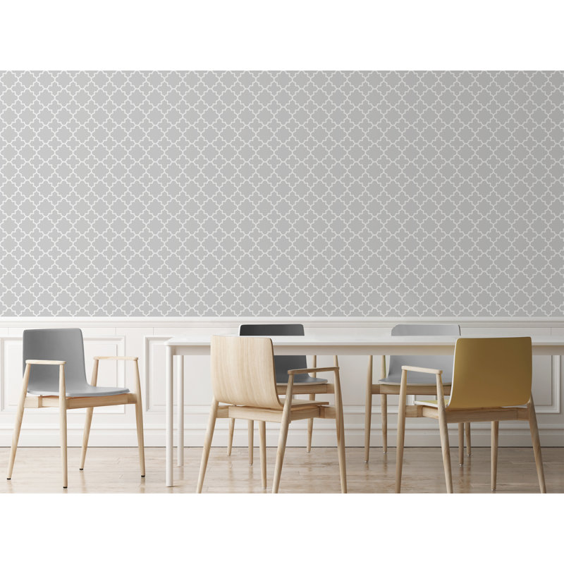 Peel & Stick Geometric Tile, Light Gray, 10' L x 24" W