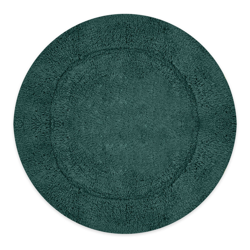 Tapis de salle de bain, Vert bouteille, Rond 22 po