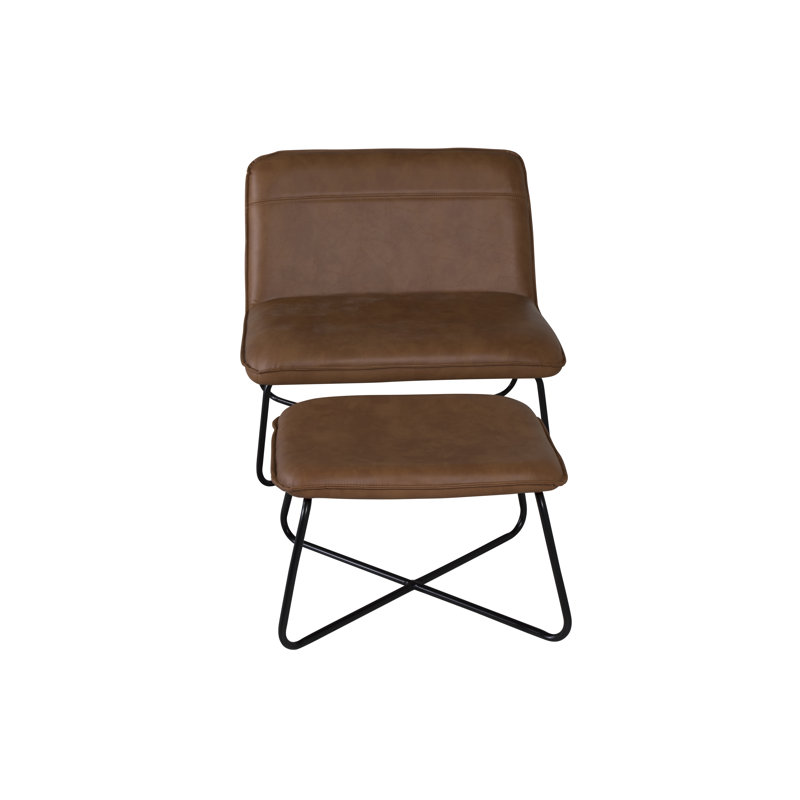 Dinkins Upholstered Accent Chair with Footstool