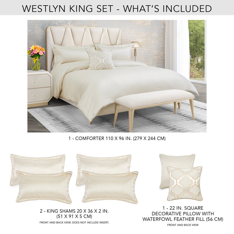 Westlyn Polyester Comforter, King Comforter + 2 King Shams