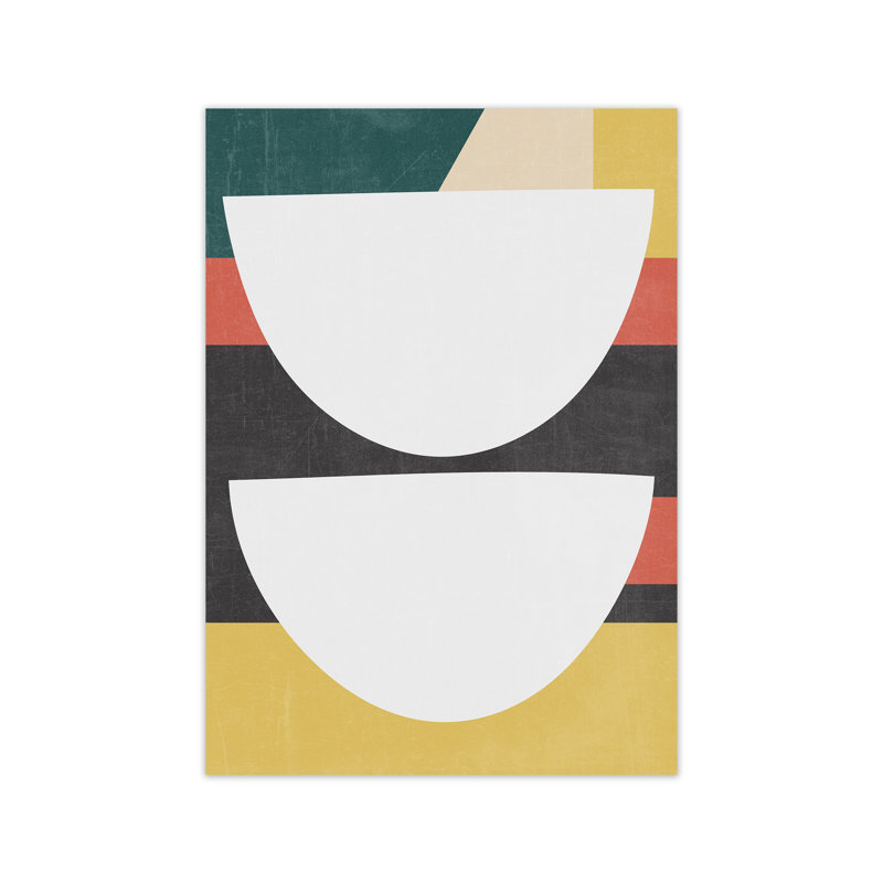 Mid Century Modern Art B - Print, 30cm H x 21cm W x 1cm D, No Frame