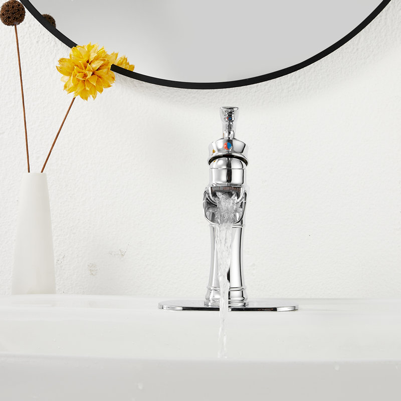 Single-Hole Single-handle Bathroom Faucet with Drain Assembly, Polished Chrome