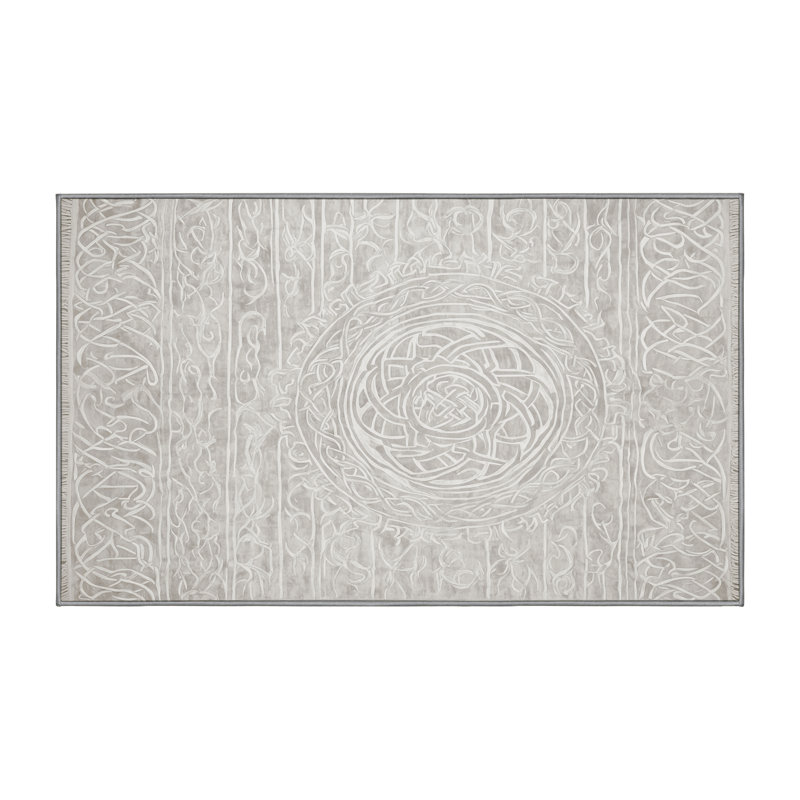 Tapis gris lavable à la machine, Rectangle de 5 pi x 8 pi