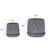 Handmade Gray Glazed Ceramic Planter Set Of 2, 6" & 8" Diameter, Vertical Ribbed Pattern, For Succulents & Herbs Indoor/Outdoor Shelf & Table Use, Breathable Clay With Saucers-1950673714