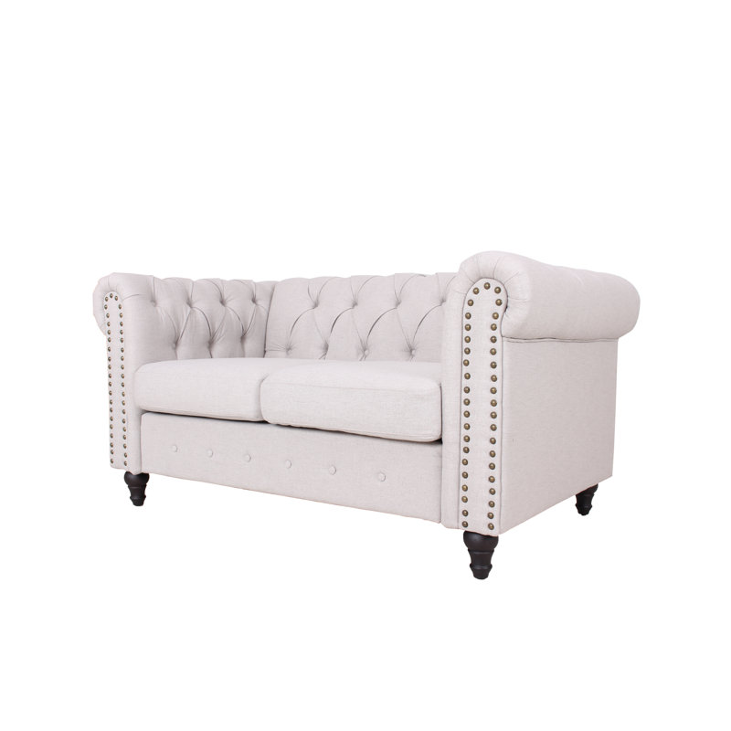 Grise Upholstered Arm Sofa, Light Gray Velvet