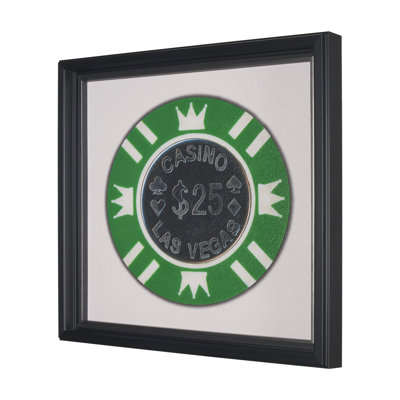 Kirkwood 1 Dollar Vegas Poker Chip par Zap Studio, reproduction de photo d'art encadrée sous verre