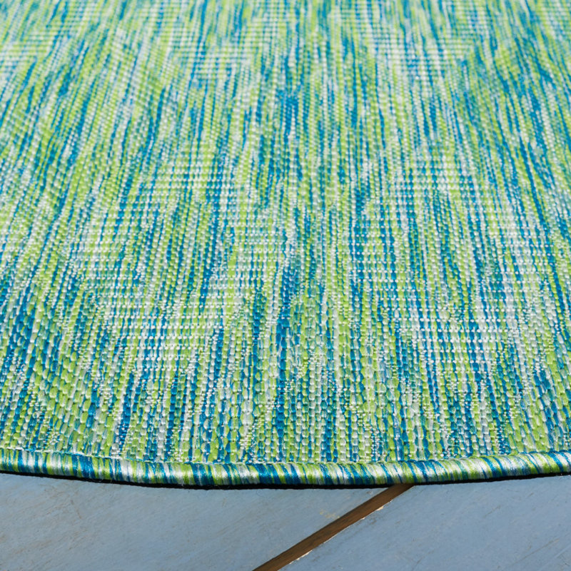 Tapis intérieur / extérieur vert Metcalfe, Rond 6 pi 7 po