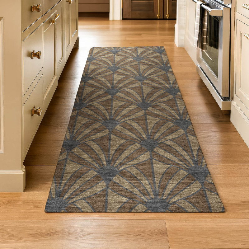 Premium Machine Washable Mayfield AMF2426 Striped Rug, 2'3" x 7'6" Runner, Chocolate