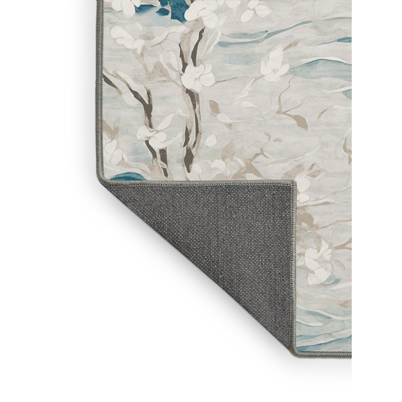 Tapis gris soyeux et moelleux, Rond 8 pi