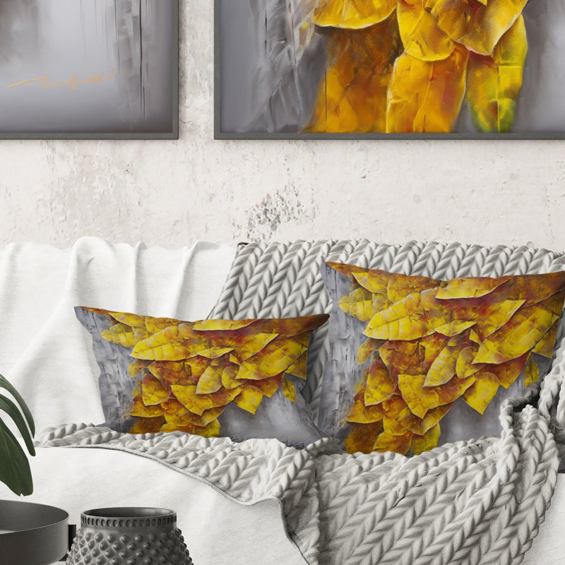 Coussin Golden Foliage Abstraction - Abstract Botanicals