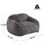 Fauteuil à billes d'intérieur, fausse fourrure grise