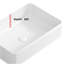 Lavabo vasque rectangulaire au-dessus du comptoir en porcelaine blanche en céramique moderne