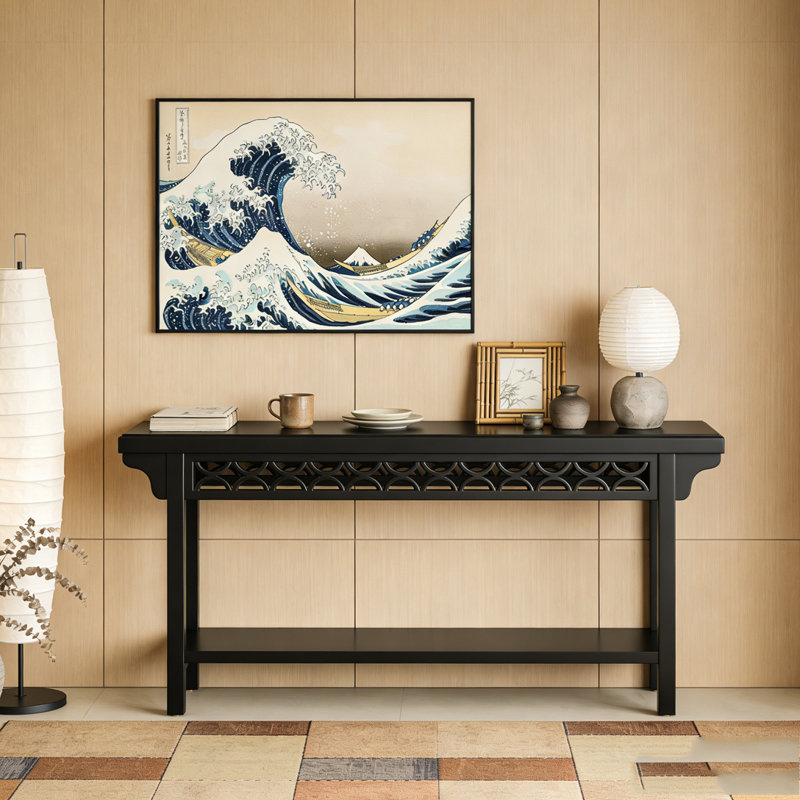 Table basse avec rangement Farmhouse, Noir