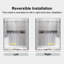 Uks04 56 po Jusqu'à 60 po X 66 po H Porte de douche coulissante sans cadre en nickel brossé de 3/8 po (10 mm) Verre transparent -120409412-123516757