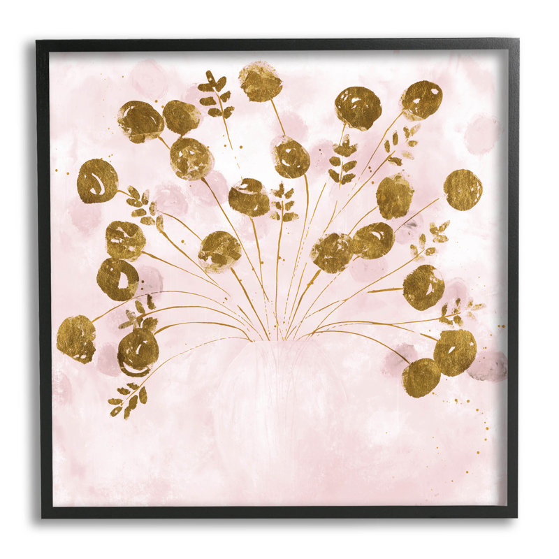 «Pink Floral Bouquet Arrangement» par Ruth Fromstein - peinture sur toile, H 12 po x l 12 po x P 1,5 po