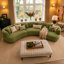 155.5" Modern Modular Curved Sectional Sofa with Throw Pillows, 6-Seat Upholstered Deep Seat Couch for Living Room