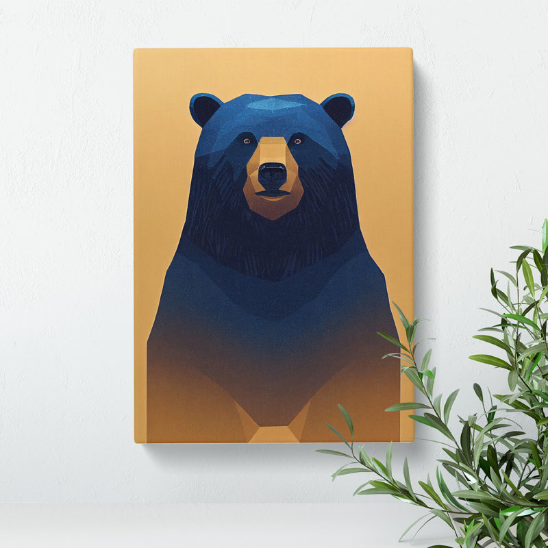 XC1022-479X Alert Bear - Wrapped Canvas Print, 60cm H x 40cm W x 3cm D