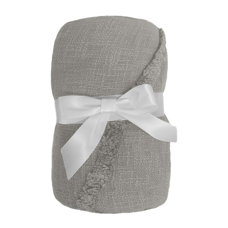 Light Gray Knitted Cotton Throw Blanket 50" x 60"