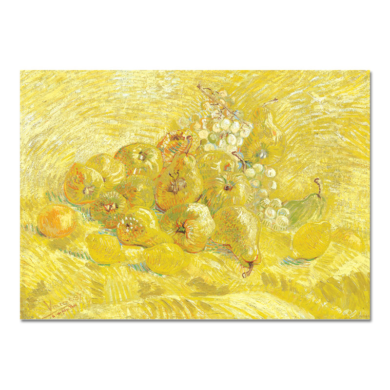 Quince, Lemons, Pears and UVA by Vincent Van Gogh - Unframed Painting, 65cm H x 95cm W