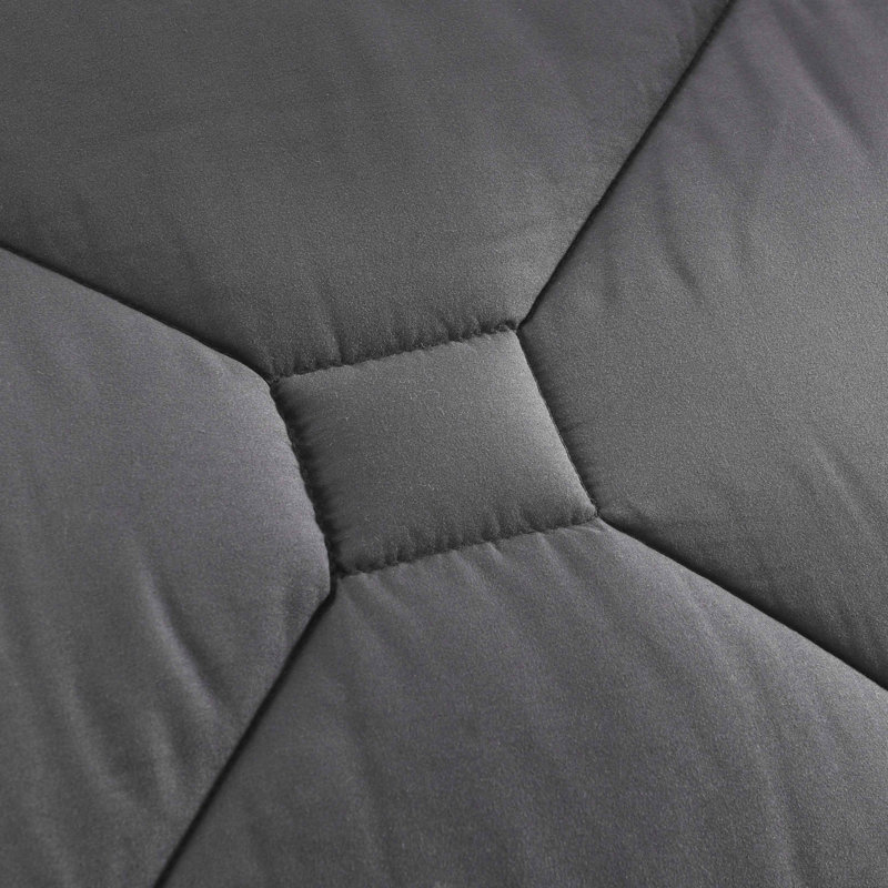  8 PCS Modern Comforter Set with Sheets All Season Bed in a Bag, Queen Comforter + 7 Additional Pieces, Grey