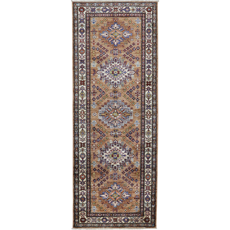 Tapis de couloir coquille d'œuf Super Kazak 2 pi 6 po x 6 pi 9 po