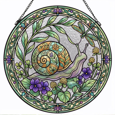 Panneau de vitrail de jardin Snail H 12 po