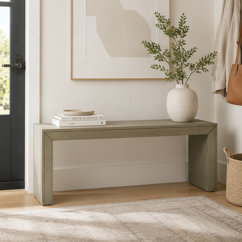Banc de salle à manger en bois, 48inch, Grey+Taupe