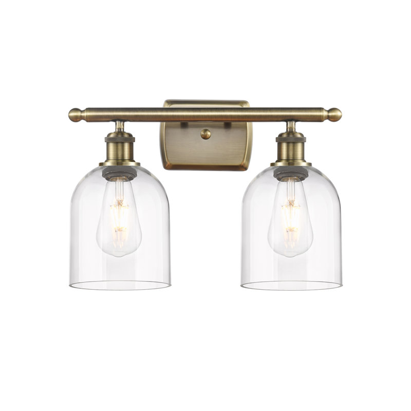 Allysson 2 - Light Dimmable Vanity Light, Clear, Antique Brass