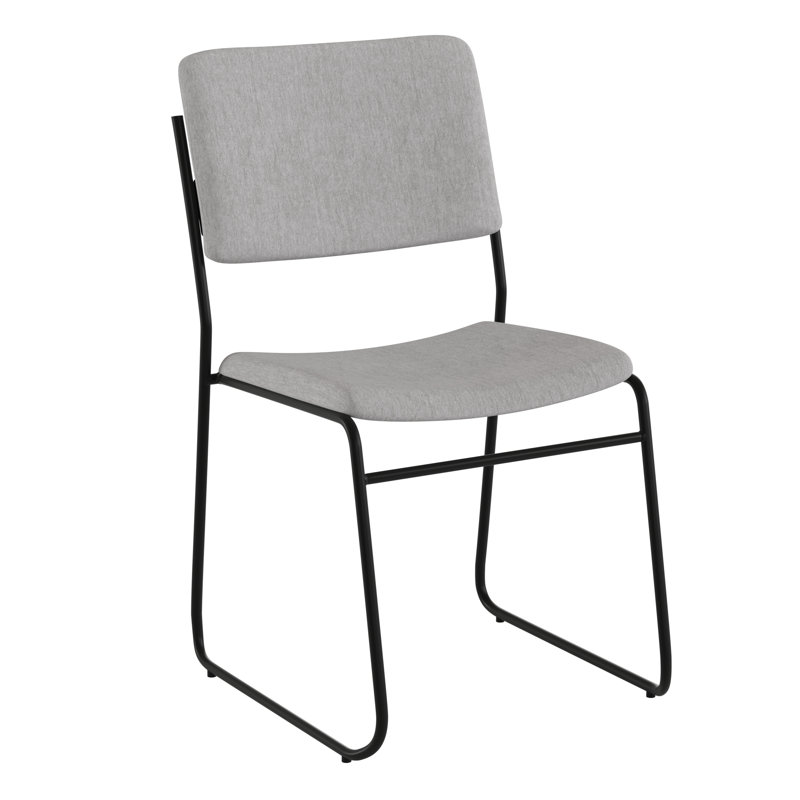 Chaise empilable à haute densité Nickl, Noir, Tissu gris